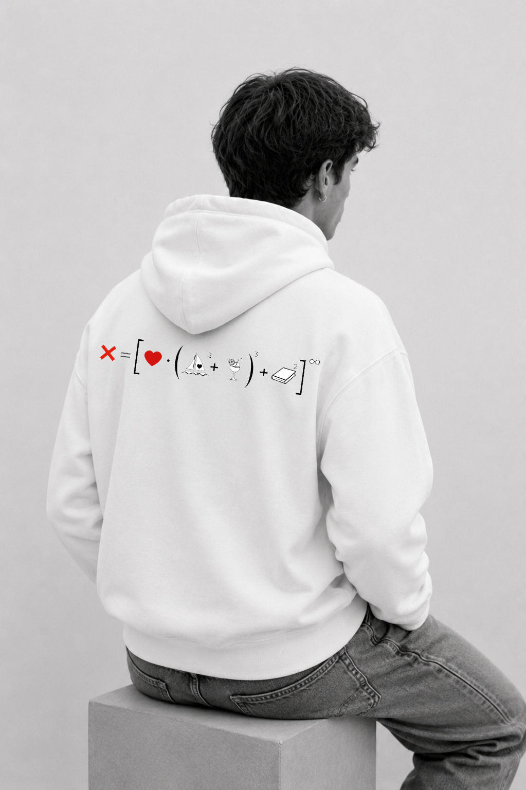 Felpa uomo con cappuccio oversize ecosostenibile - CUSTOM