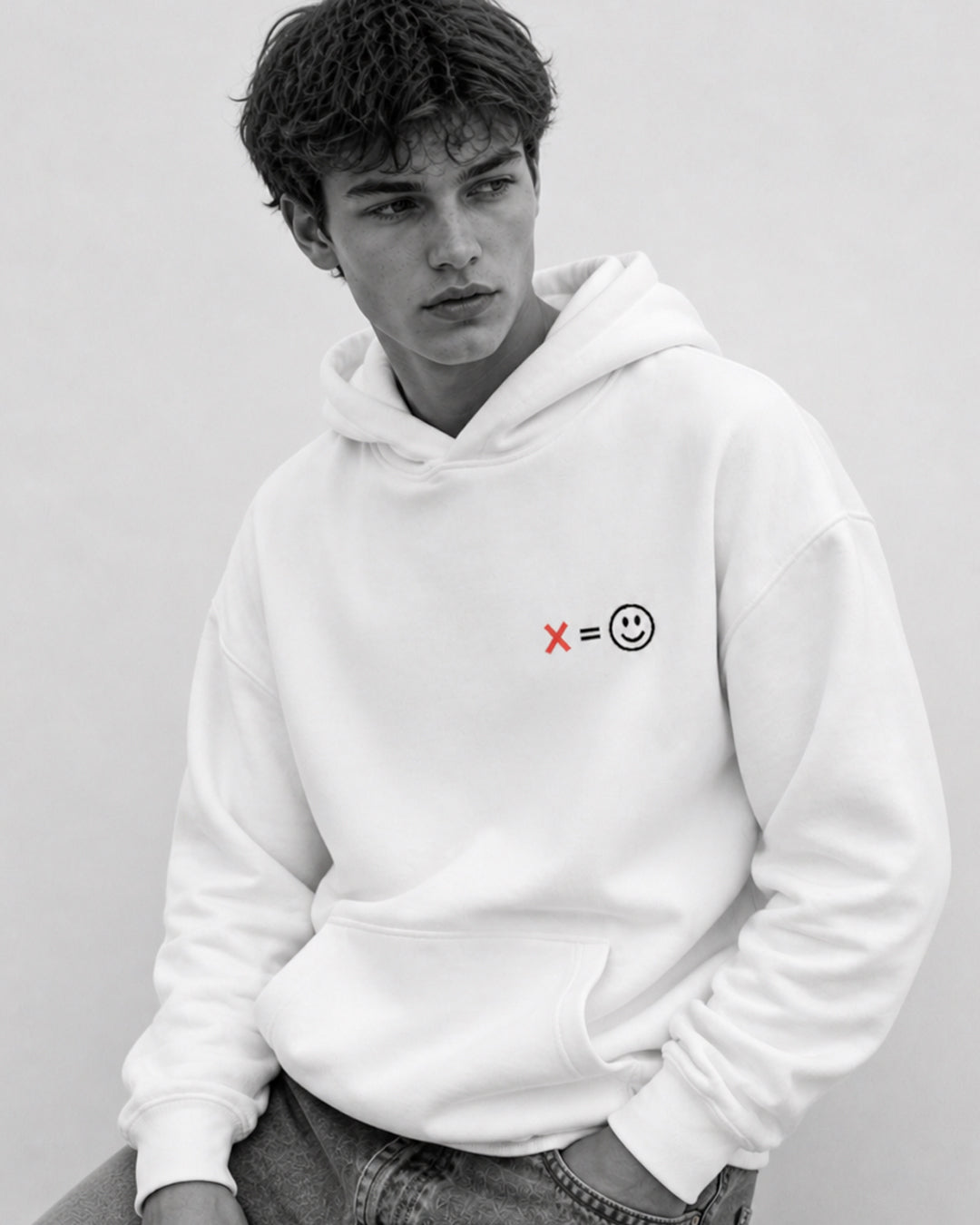 Felpa uomo con cappuccio oversize ecosostenibile - CUSTOM